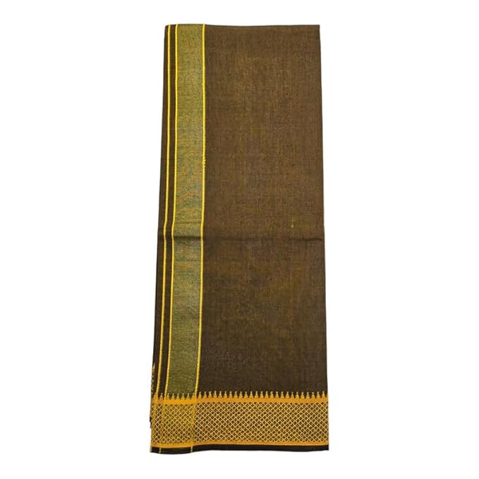 Cotton Color Dhotis for Men | Devotional or Temple Wear Dhoti | Mundu for Men | Padayappa Border Dhoti for Puja, Festivals, Religious and Casual Home Wear