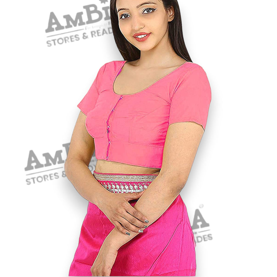 Women's Cotton Solid Short Sleeve Blouse