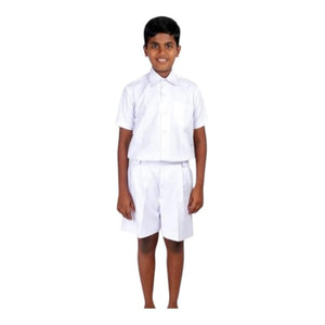 School Uniform - Pant for Boys, Cotton Shorts, Elastic Waist Half Pants, Regular Fit Sports Shorts l HALF PANT WHITE l