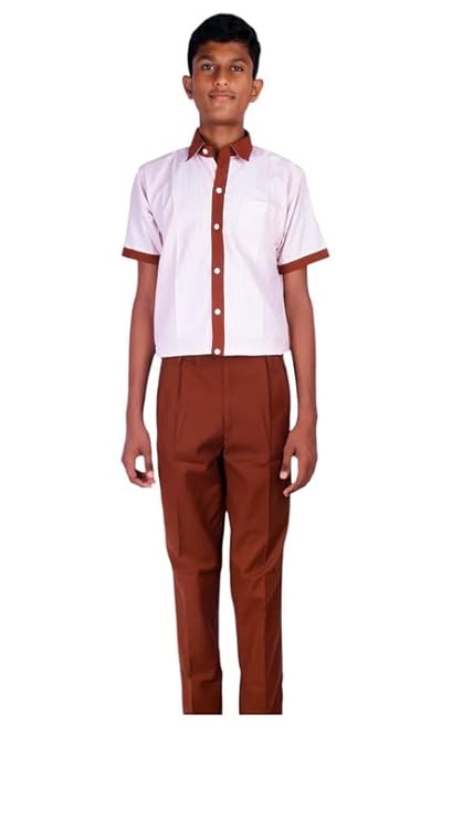 School Uniform - Pant for Boys, Cotton Shorts, Elastic Waist Half Pants, Regular Fit Sports Shorts l BROWN FULL PANT l