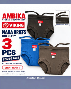 Viking RIB SIXTY Nada Brief (Pack of 3) – Assorted Colours