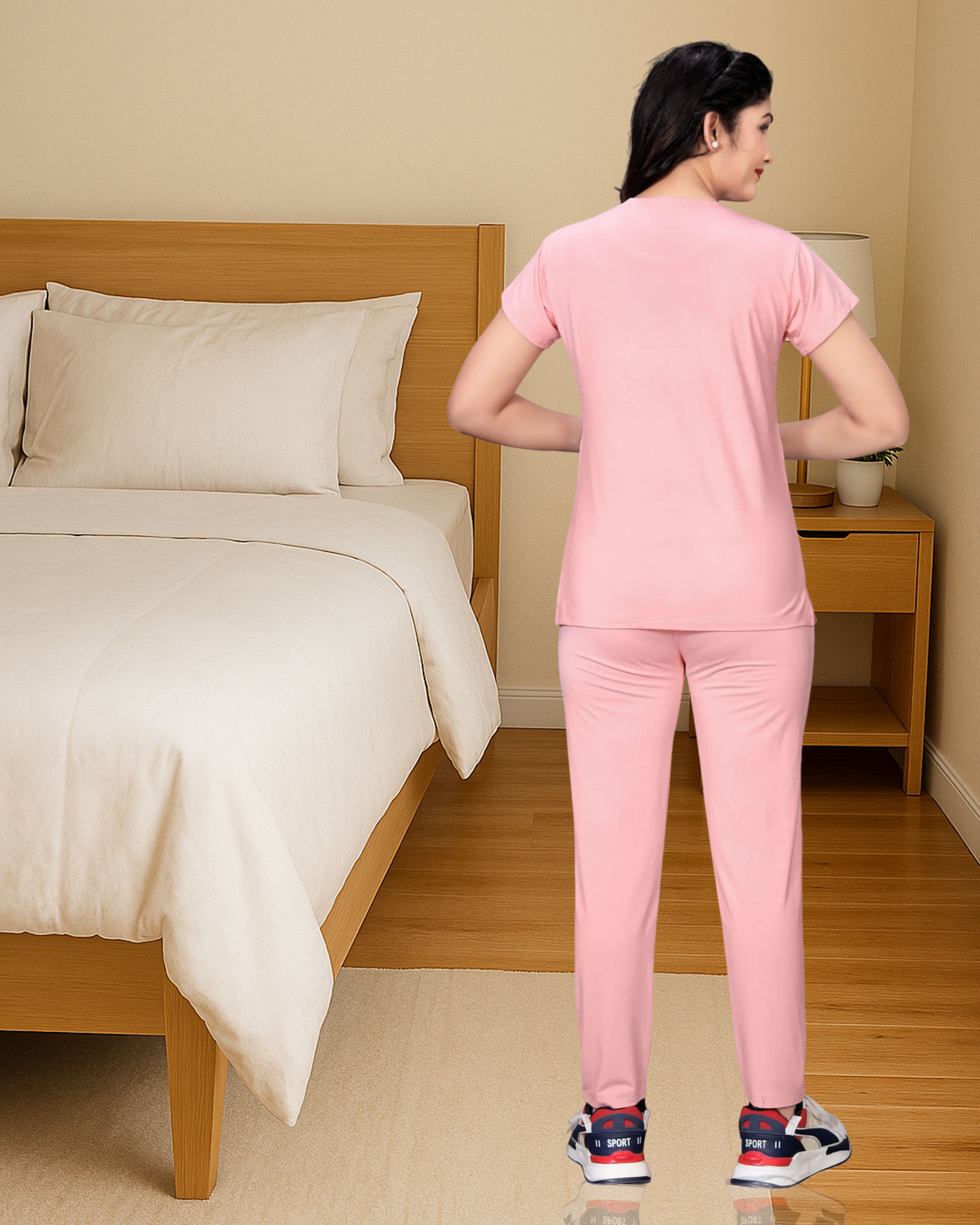 Bamboo night dress-Blazing pink