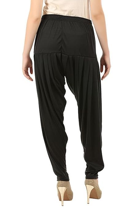 Women's Relaxed Fit Cotton Viscose Lycra Dhoti Patiyala Salwar Harem Bottoms Pants for Women's (PACK 1)