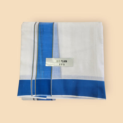 Dhoties Men's Traditional Pure Cotton Bleached White Dhoti With Cotton Color Border Size 9X5 (or) 4.15 Mtr Dhoti with 2.30 Mtr Angavastram