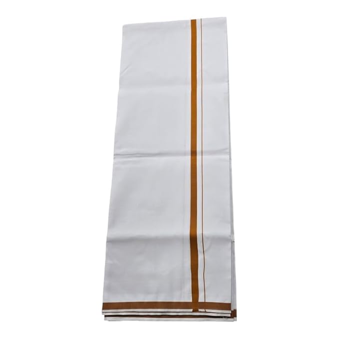Pure Cotton White Dhoti With Colour Border for Men's | Dhoti for Pooja, Weddings and Other Festivel Occasions