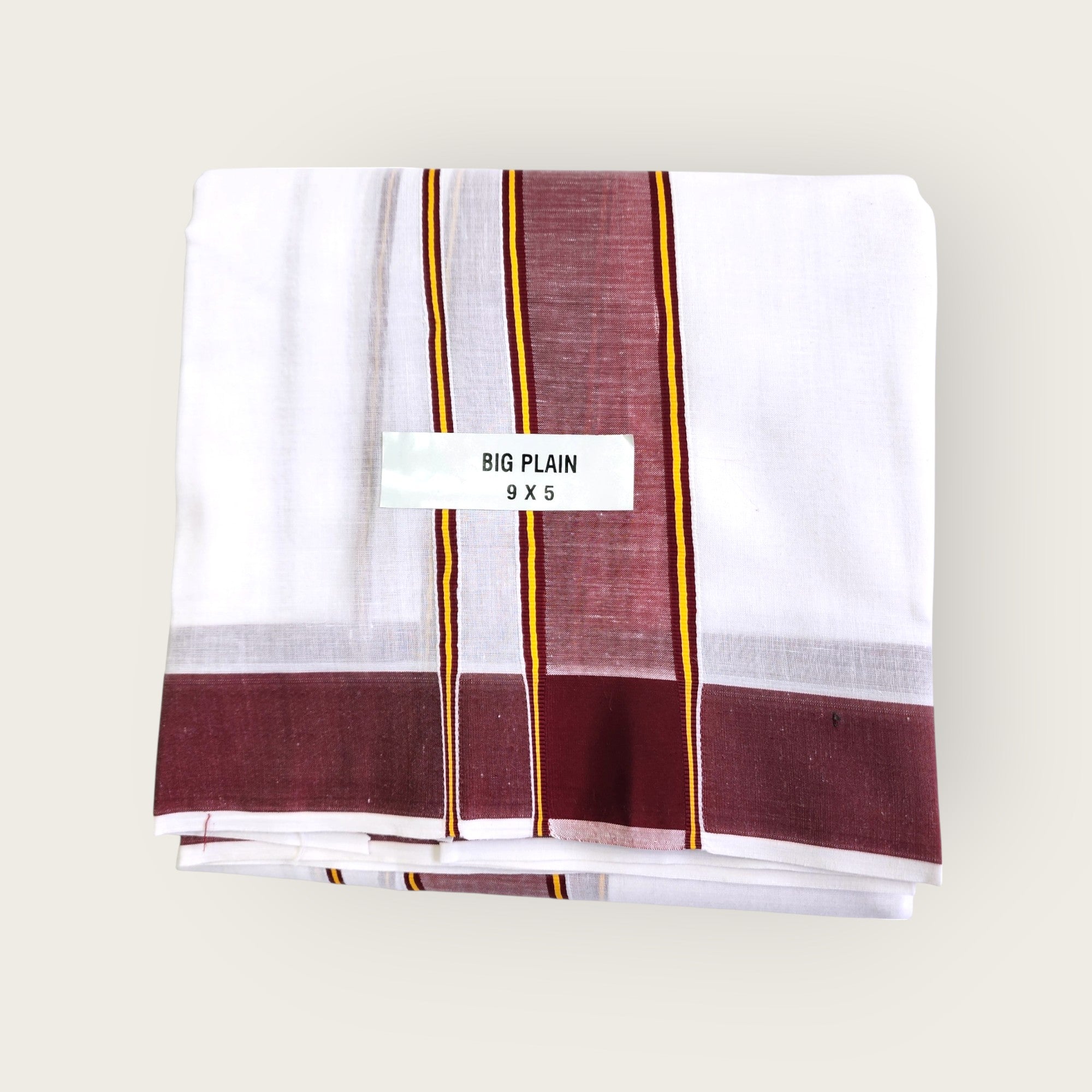 Dhoties Men's Traditional Pure Cotton Bleached White Dhoti With Cotton Color Border Size 9X5 (or) 4.15 Mtr Dhoti with 2.30 Mtr Angavastram