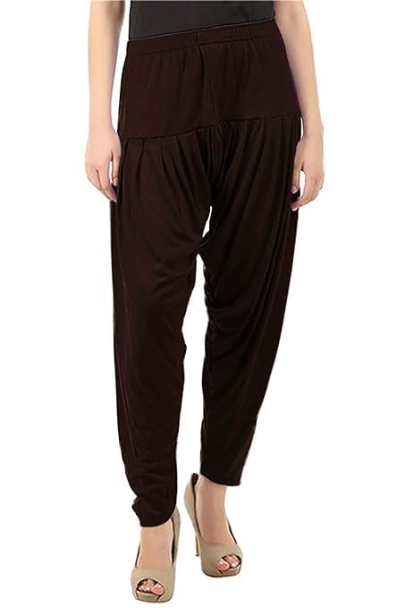 Women's Relaxed Fit Cotton Viscose Lycra Dhoti Patiyala Salwar Harem Bottoms Pants for Women's (PACK 1)