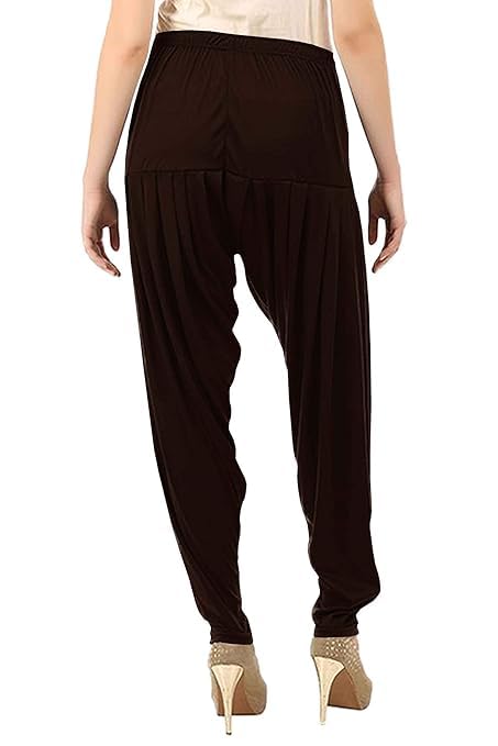 Women's Relaxed Fit Cotton Viscose Lycra Dhoti Patiyala Salwar Harem Bottoms Pants for Women's (PACK 1)