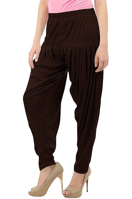 Women's Relaxed Fit Cotton Viscose Lycra Dhoti Patiyala Salwar Harem Bottoms Pants for Women's (PACK 1)