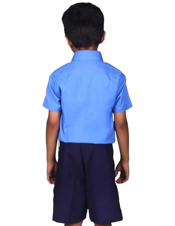 School Uniform - Pant for Boys, Cotton Shorts, Elastic Waist Half Pants, Regular Fit Sports Shorts l HALF PANT NAVY BLUE l