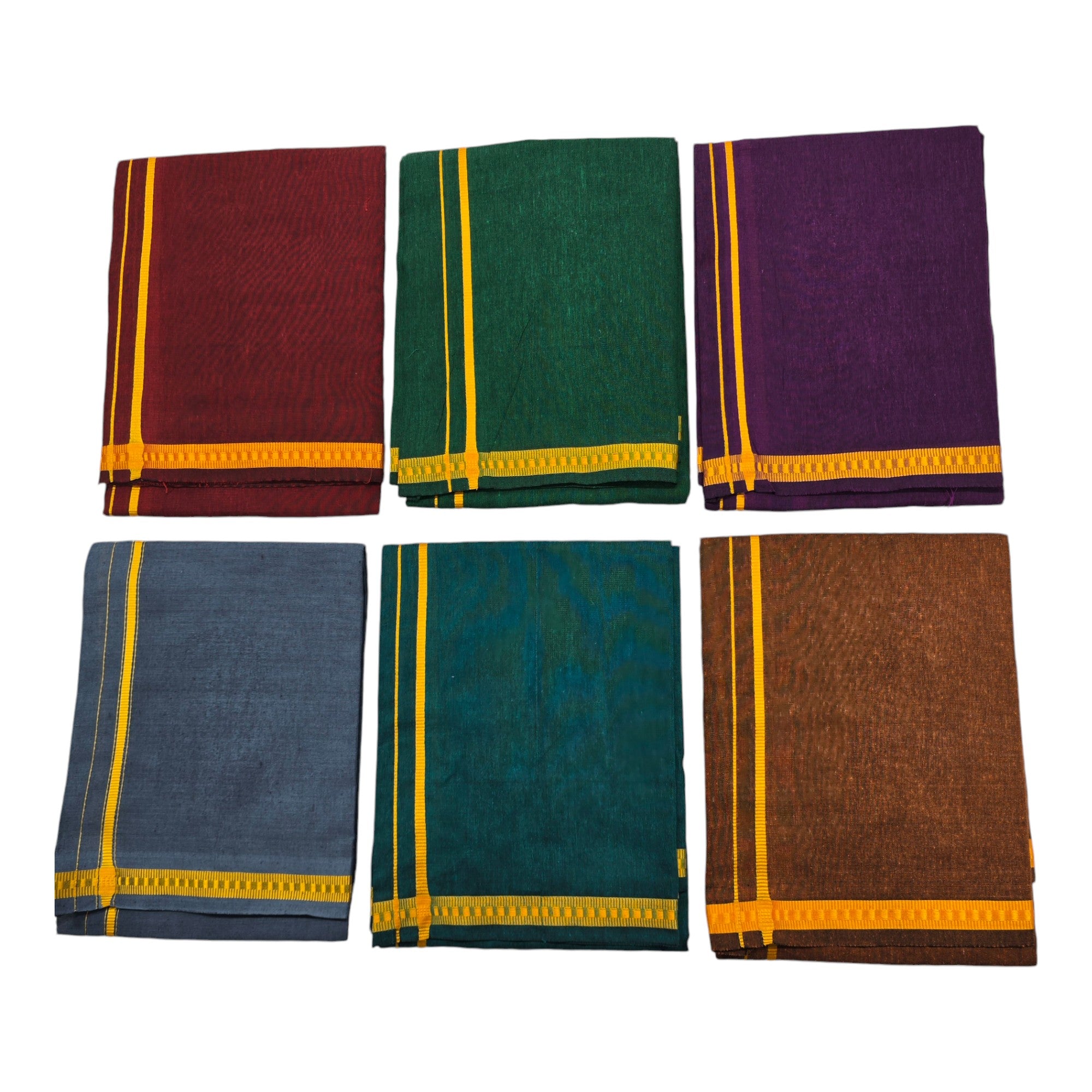 Men’s Poly Cotton Single Colour Casual Style Thalapathi Border Dhoti’s for Men’s/Fine Quality Single Dhoti’s for Men | Pooja Wear Dhoti