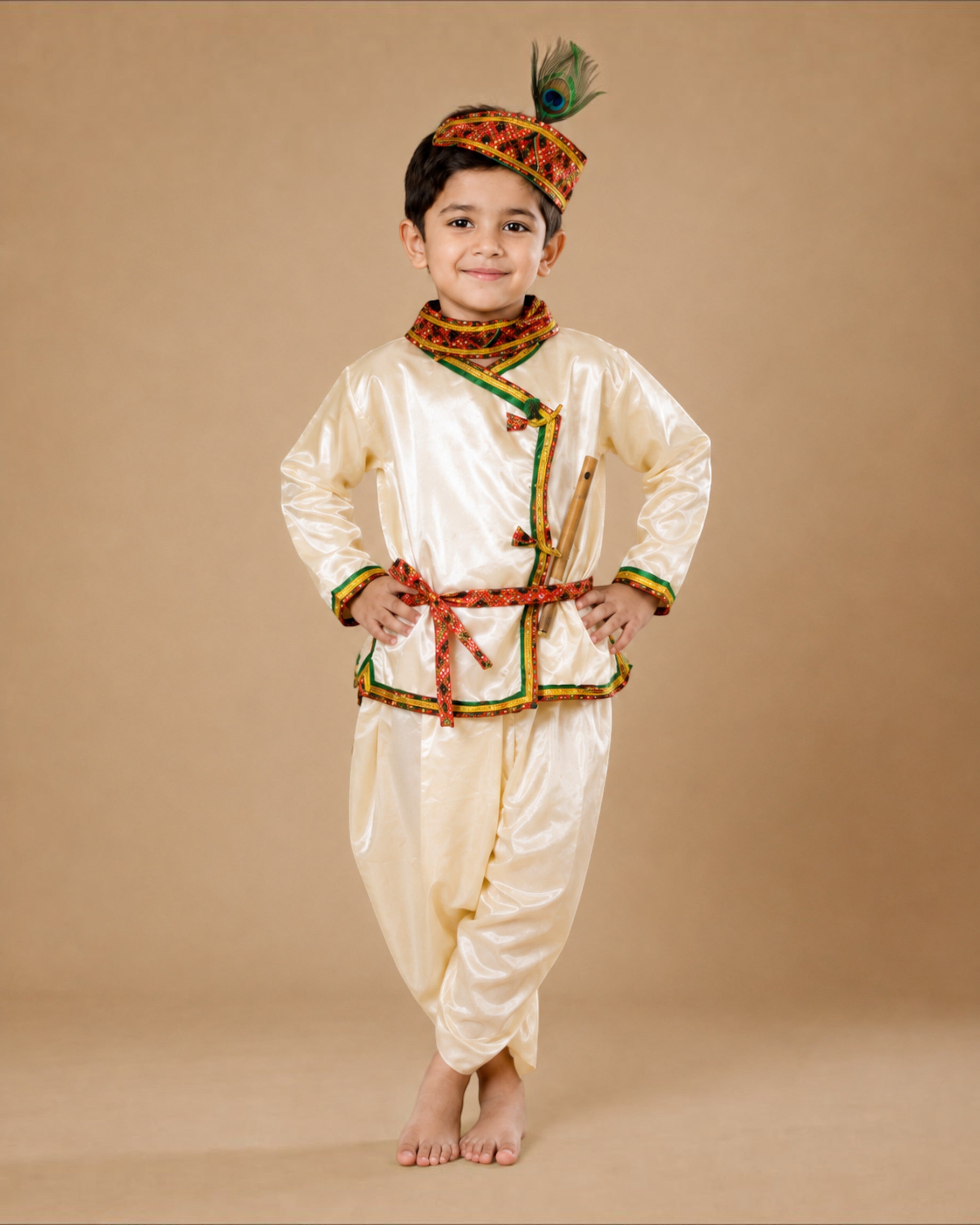 Krishna Fancy Dress Costume for Kids | Bal Krishna Dress for Boys & Girls | Janmashtami & School Fancy Dress Costume
