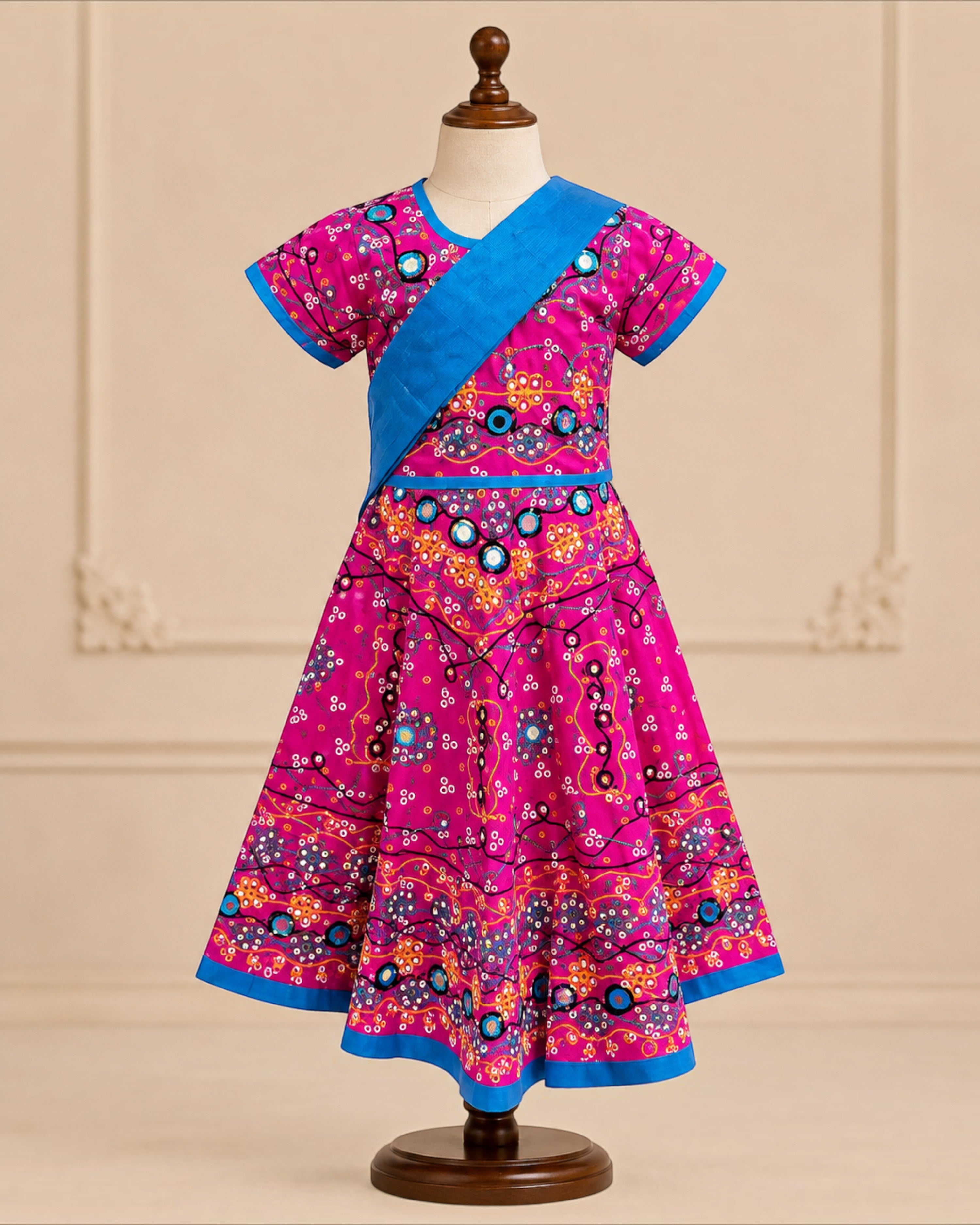 Girls & Baby Girls Kumkum Multicolor Cotton Lehenga Choli with Dupatta – 3 Piece Ethnic Set