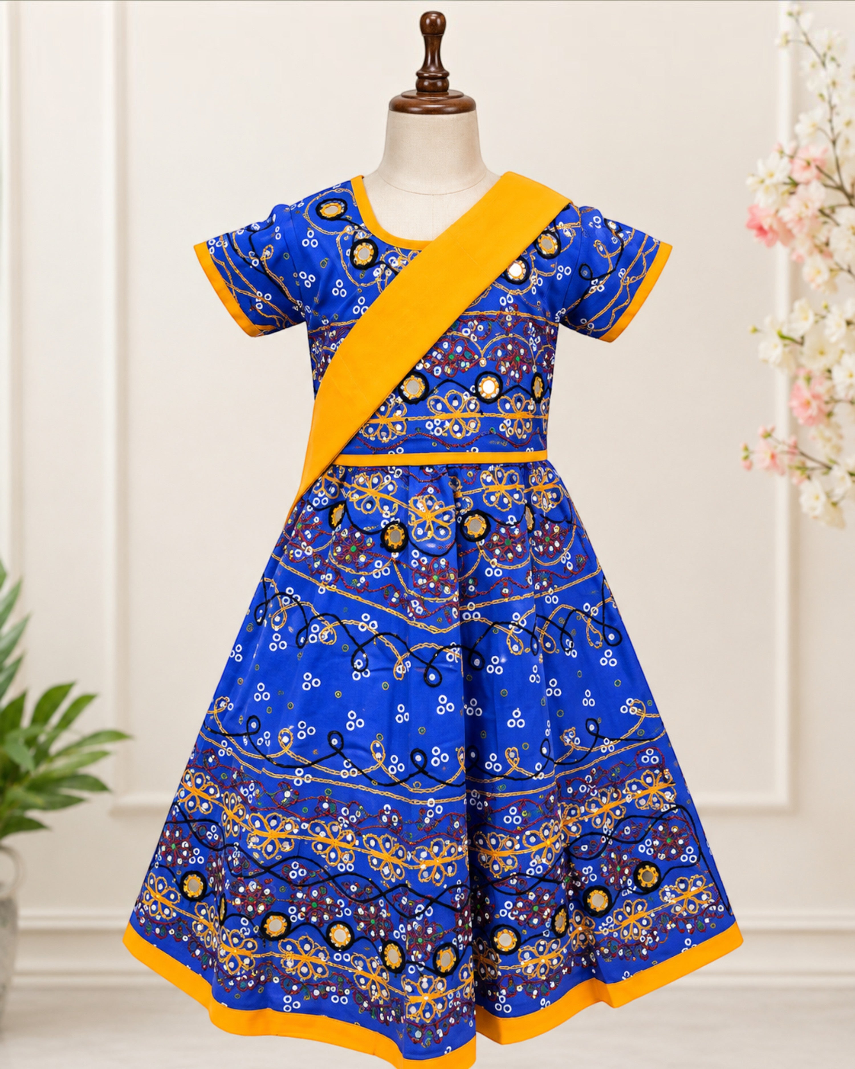 Girls & Baby Girls Kumkum Multicolor Cotton Lehenga Choli with Dupatta – 3 Piece Ethnic Set
