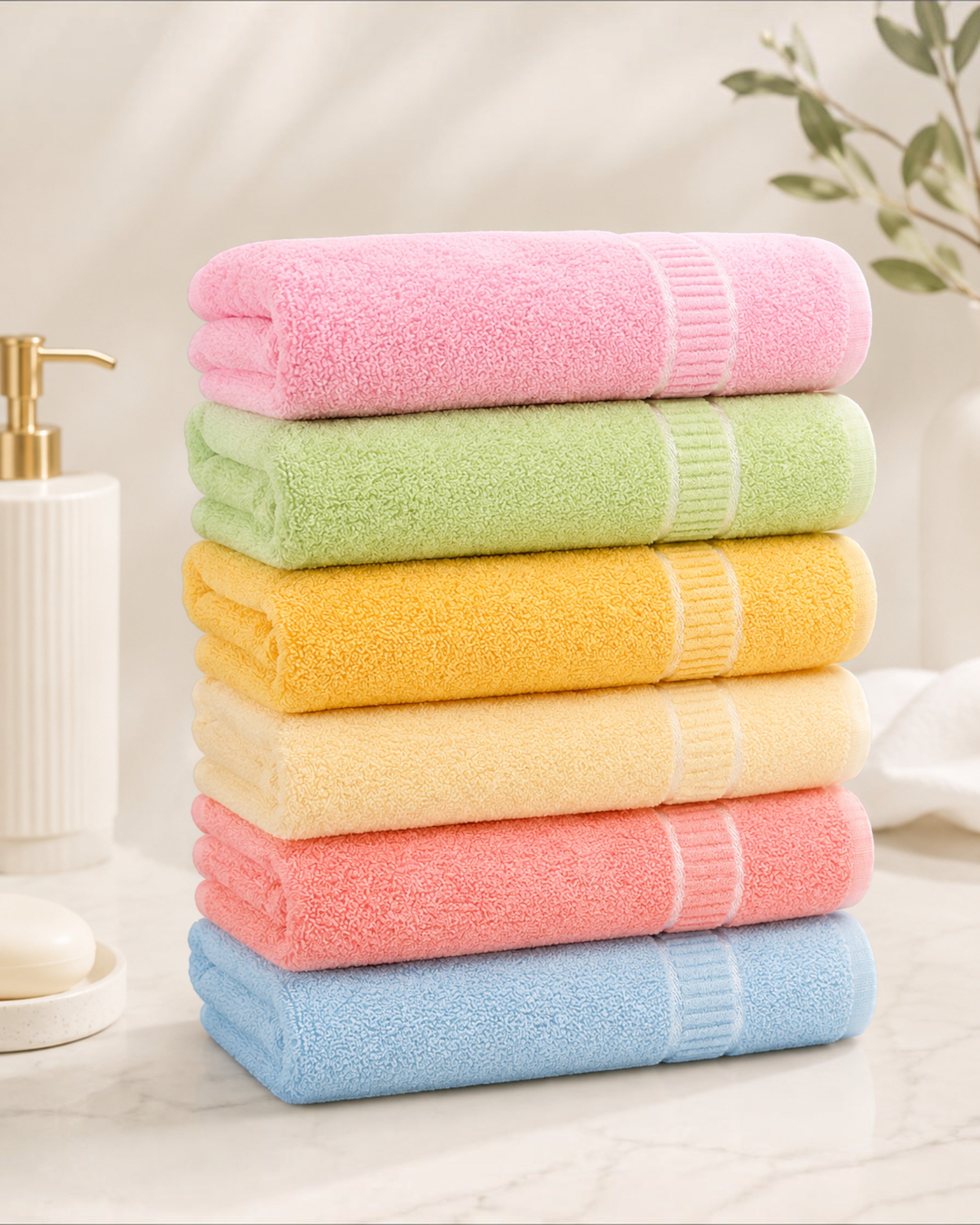 100% Cotton Large Bath Towels for Men & Women – Soft, Highly Absorbent & Quick-Dry – 70×140 cm, 400 GSM, Assorted Colours, Pack of 1, 2 or 4