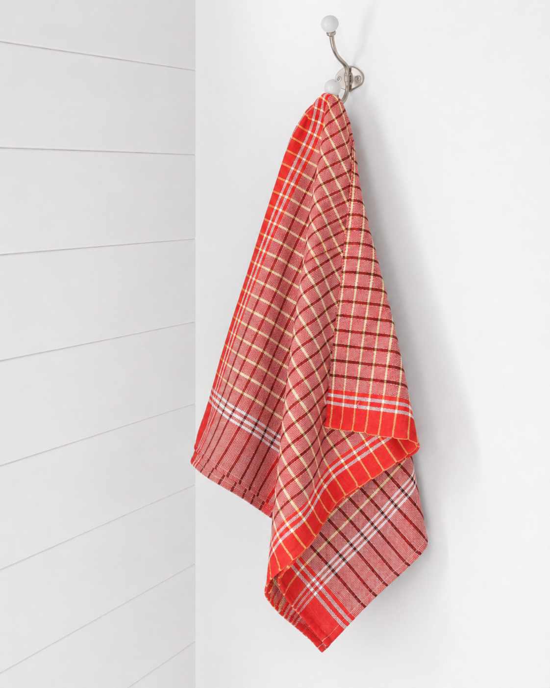 Twin-thread (Eralai)pure cotton bath towels in a pack of 5. Large 30 x 60-inch multicolour checked towels for men and women. Lightweight and easy to dry.