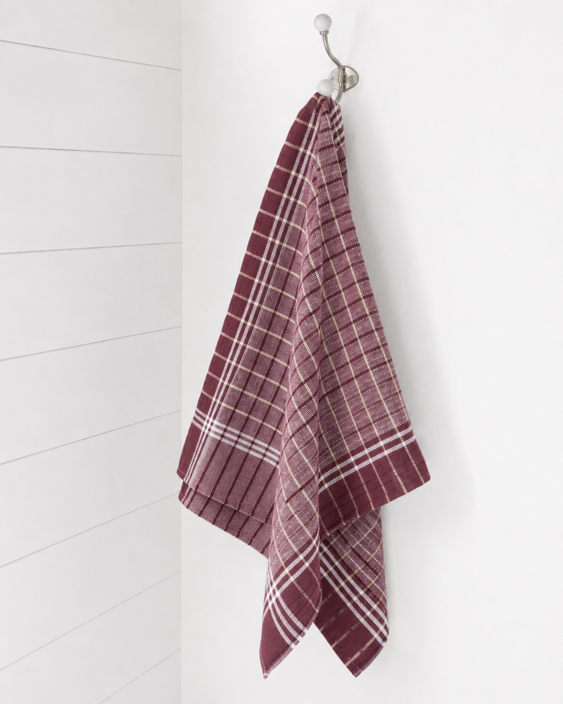 Twin-thread (Eralai)pure cotton bath towels in a pack of 5. Large 30 x 60-inch multicolour checked towels for men and women. Lightweight and easy to dry.