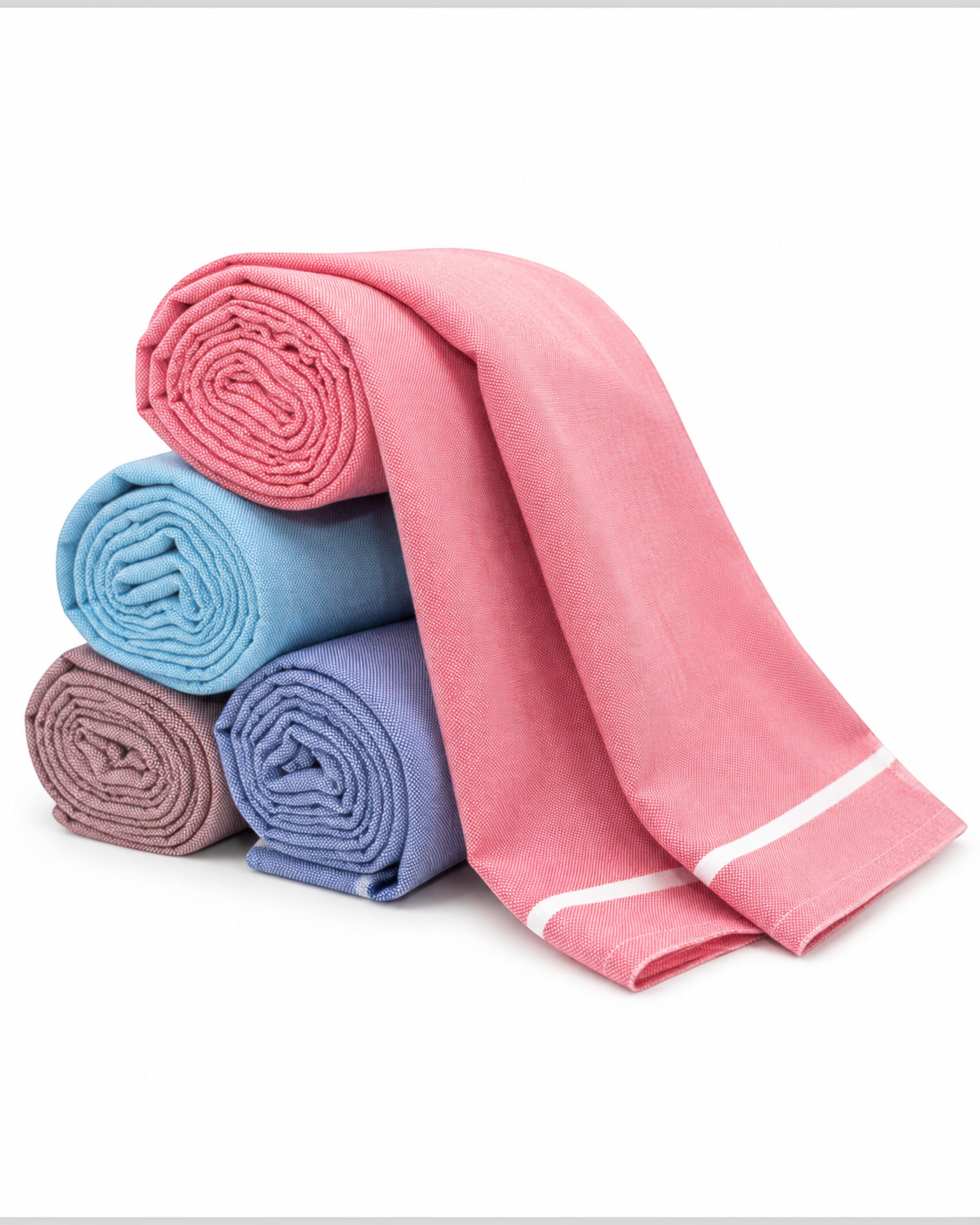 Kerala Cotton Thorthu Gamcha Towels for Men & Women – 30 × 65 cm – Pack of 2/4