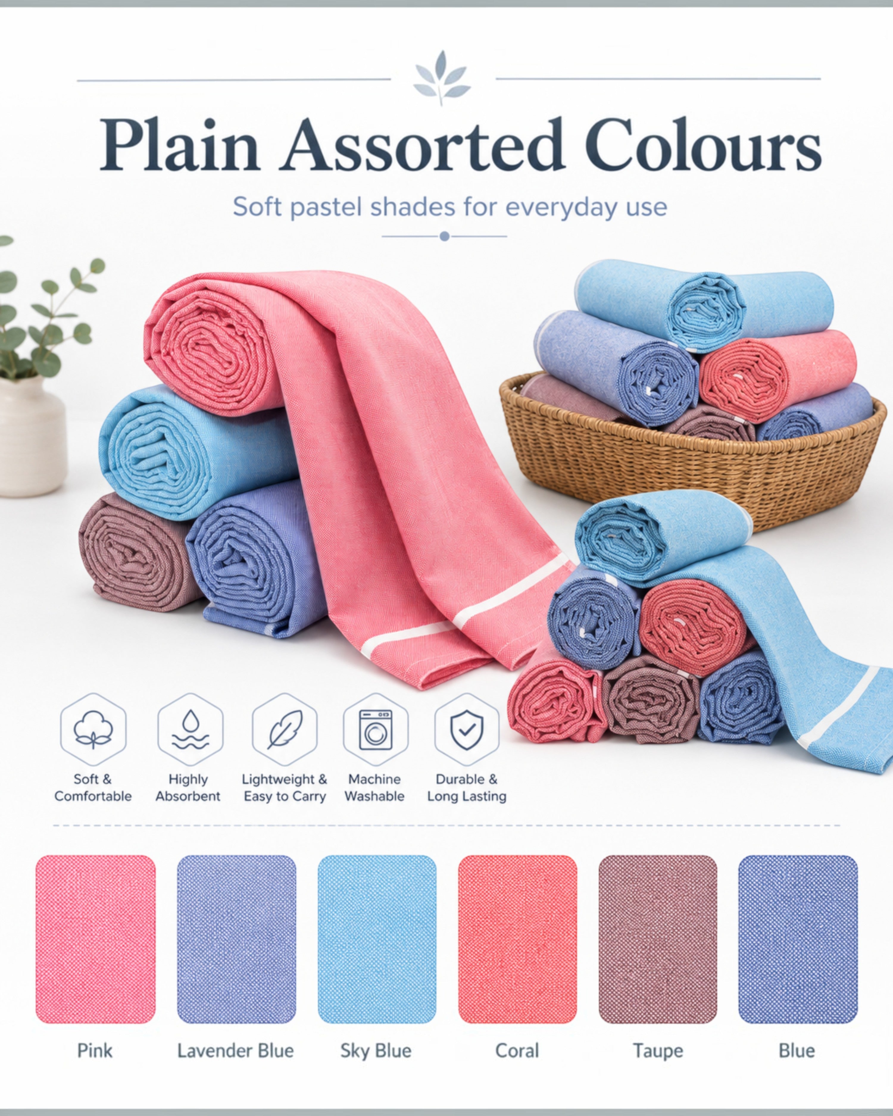 Kerala Cotton Thorthu Gamcha Towels for Men & Women – 30 × 65 cm – Pack of 2/4