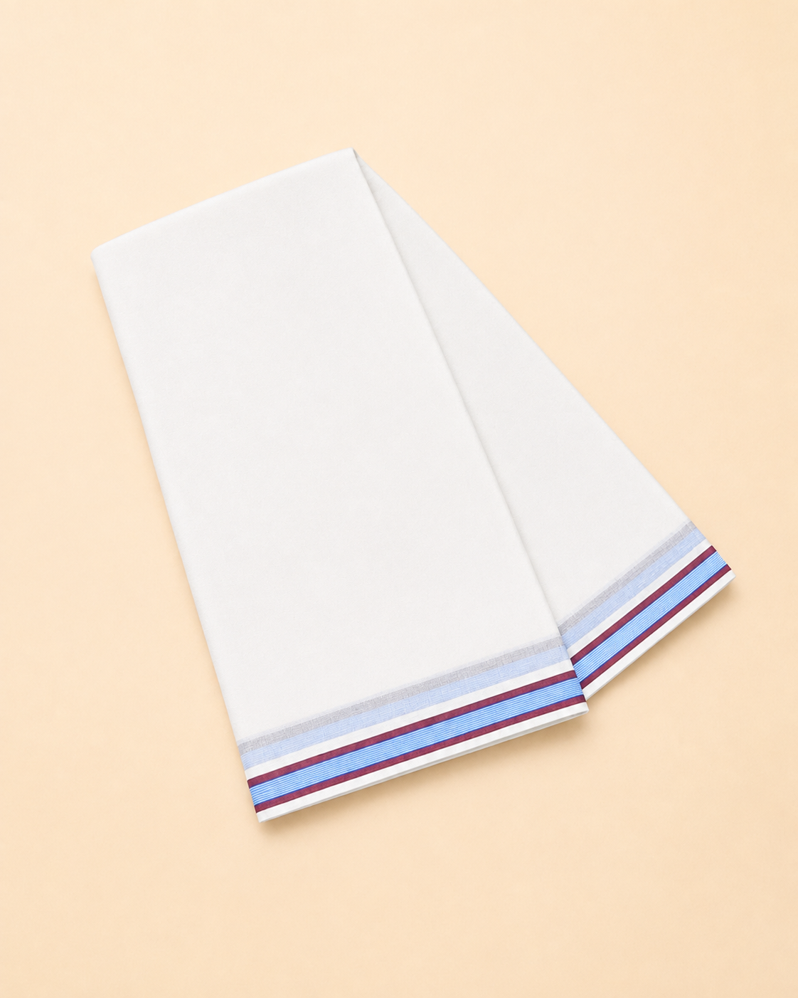 Men’s Cotton Panchakacham 9×5 – Small Ice Cream Border Dhoti & Towel Set