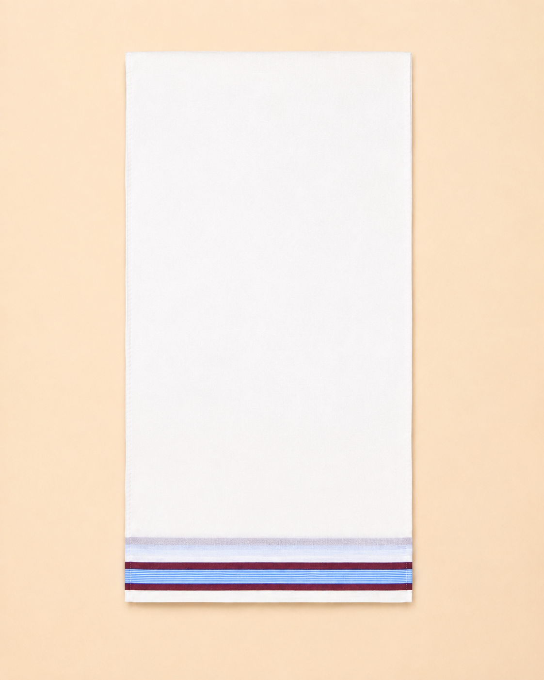 Men’s Cotton Panchakacham 9×5 – Small Ice Cream Border Dhoti & Towel Set
