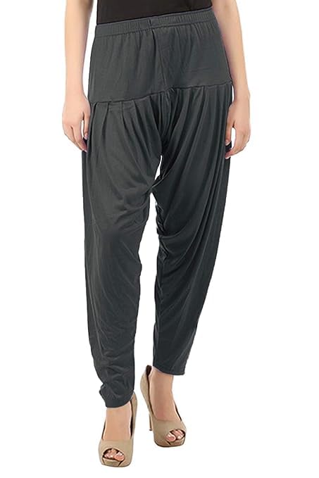 Women's Relaxed Fit Cotton Viscose Lycra Dhoti Patiyala Salwar Harem Bottoms Pants for Women's (PACK 1)