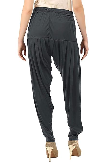 Women's Relaxed Fit Cotton Viscose Lycra Dhoti Patiyala Salwar Harem Bottoms Pants for Women's (PACK 1)
