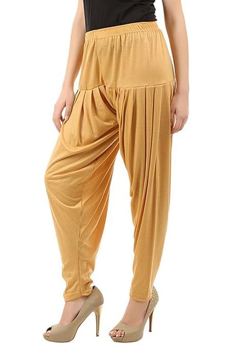 Women's Relaxed Fit Cotton Viscose Lycra Dhoti Patiyala Salwar Harem Bottoms Pants for Women's (PACK 1)
