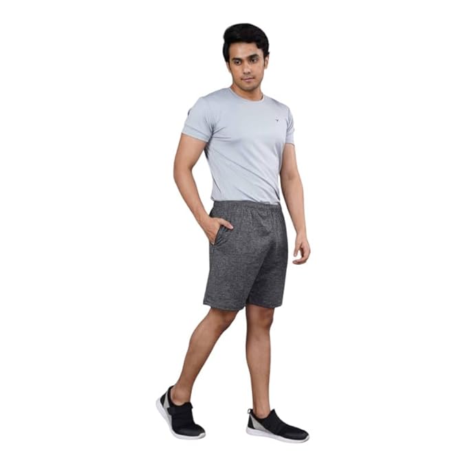 Men's Super Combed Cotton Rich Regular Fit Solid Shorts with Side Pockets | Half Short Pant-Regular Fit | Perfect for Workout, Gym, Running & Sports Shorts