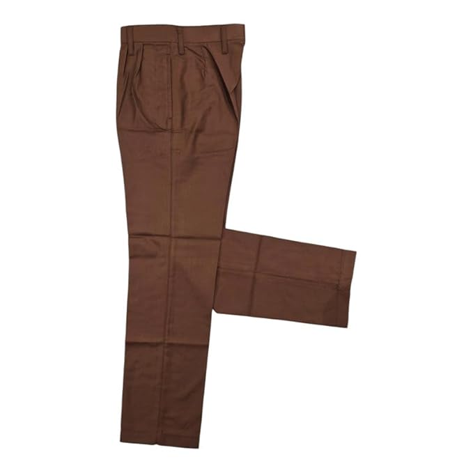 School Uniform - Pant for Boys,  Elastic Waist Half Pants  l  VIVEKANANDA RUST  BROWN FULL PANT l