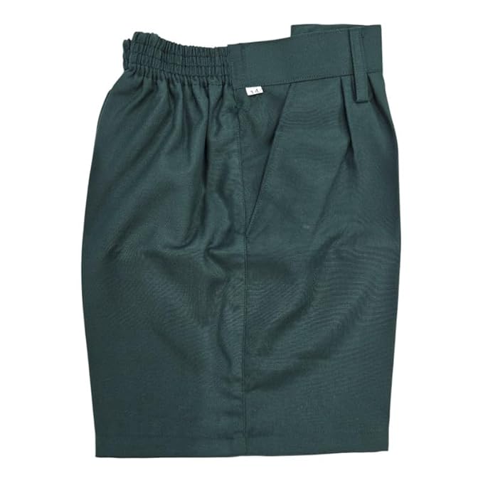 School Uniform - Pant for Boys, Cotton Shorts, Elastic Waist Half Pants, Regular Fit Sports Shorts l BOTTLE GREEN HALF PANT l