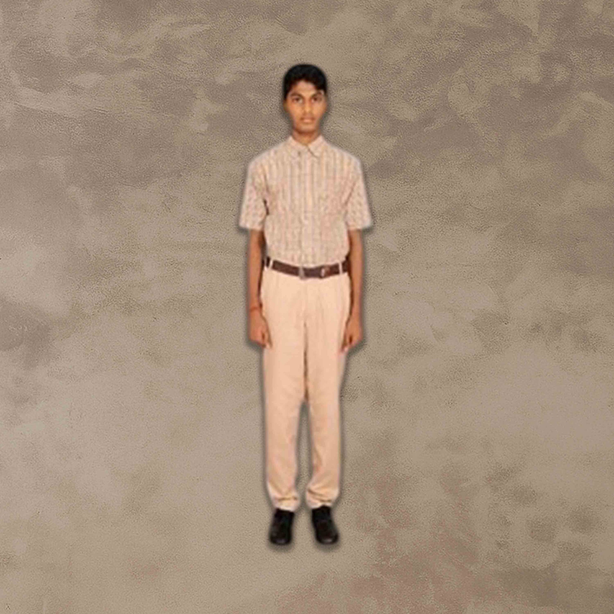 School Uniform - Pant for Boys, Cotton Shorts, Elastic Waist Half Pants, Regular Fit Sports Shorts l FULL PANT FAWN COLOUR