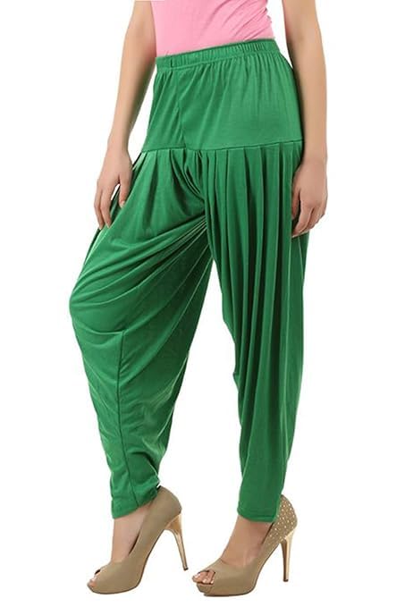Women's Relaxed Fit Cotton Viscose Lycra Dhoti Patiyala Salwar Harem Bottoms Pants for Women's (PACK 1)