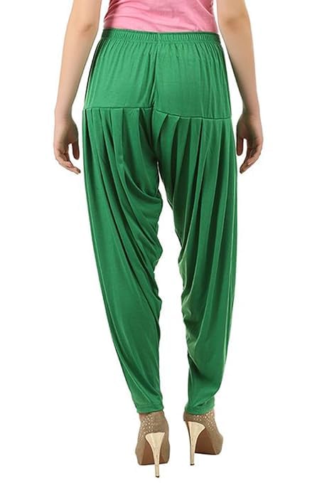 Women's Relaxed Fit Cotton Viscose Lycra Dhoti Patiyala Salwar Harem Bottoms Pants for Women's (PACK 1)