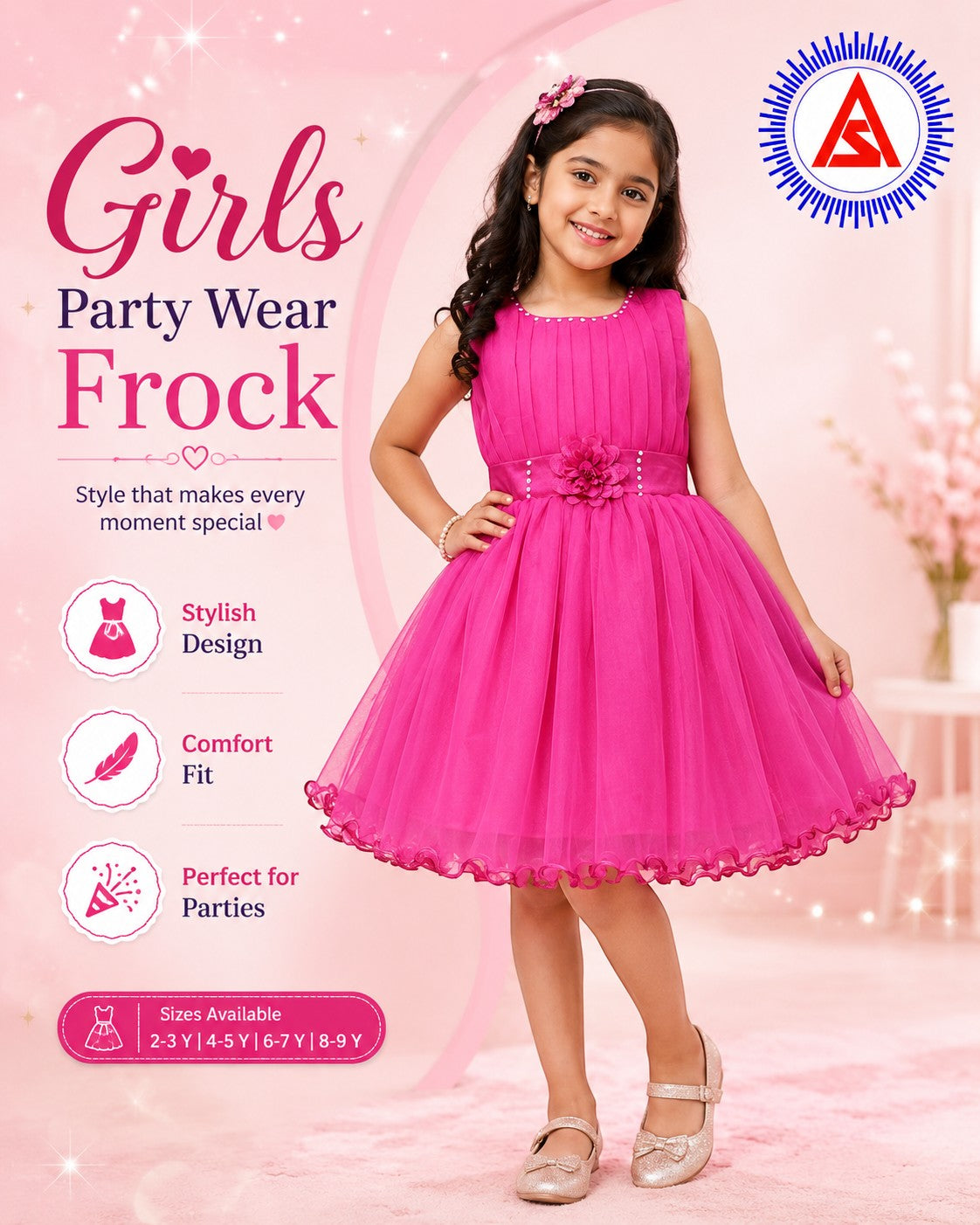girls-fuchsia-pink-net-party-frock.