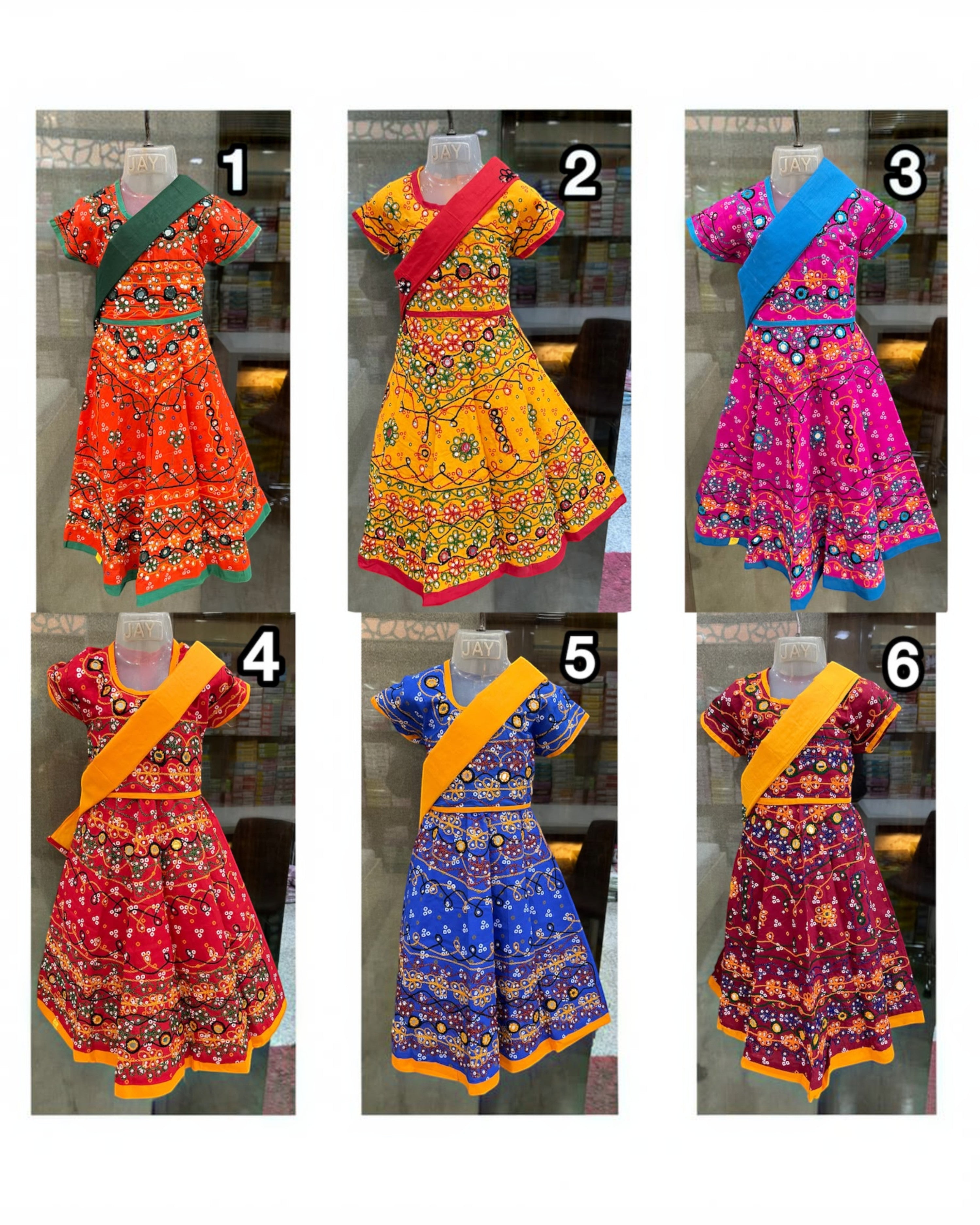 Girls & Baby Girls Kumkum Multicolor Cotton Lehenga Choli with Dupatta – 3 Piece Ethnic Set