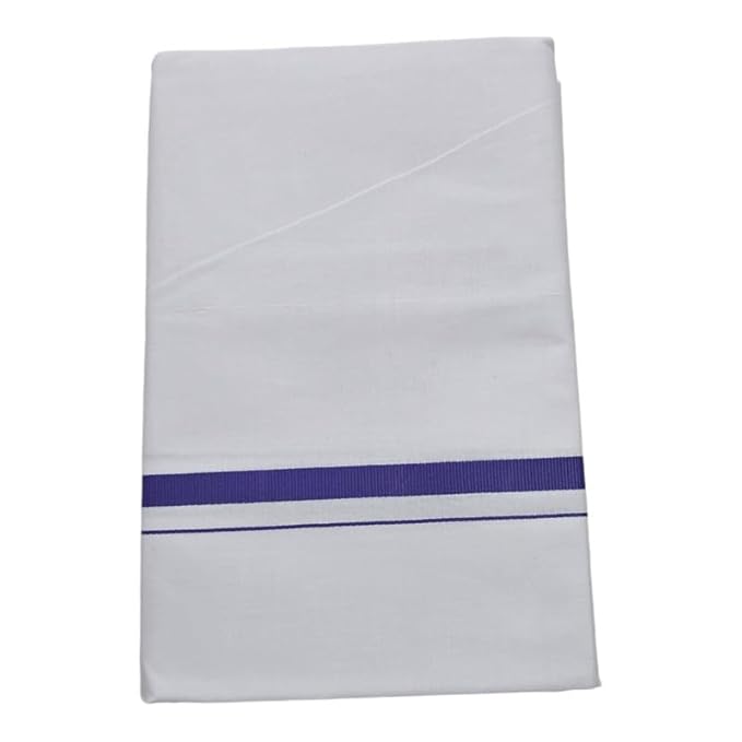 Pure Cotton White Dhoti With Colour Border for Men's | Dhoti for Pooja, Weddings and Other Festivel Occasions
