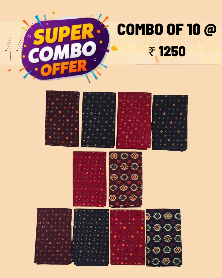 Women's 1 Meter Unstitched Cotton Printed Blouse Material – Multicolor | Ideal for Wedding, Navratri, Durga Puja, Oti Bharan, - JAIPUR PRINT