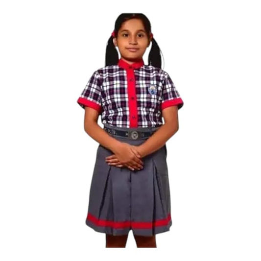 Kendriya Vidyalaya Uniform Total Set | Full Dress School Uniform for Girls l GREY SKIRT l