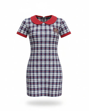 Kendriya Vidyalaya (KV) Girl's Cotton Frock | Readymade Stitched, Regular Fit for Girls, Class 1 and Class 2