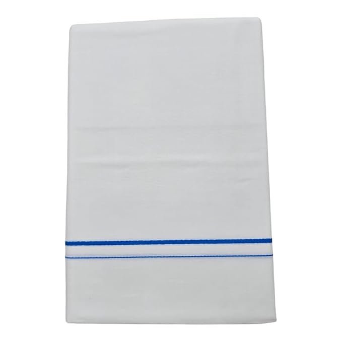 Pure Cotton White Dhoti With Colored Small Border for Men's | Dhoti for Pooja, Weddings and Other Festive Occasions - Size- 4 Mulam (2.0 MTR)