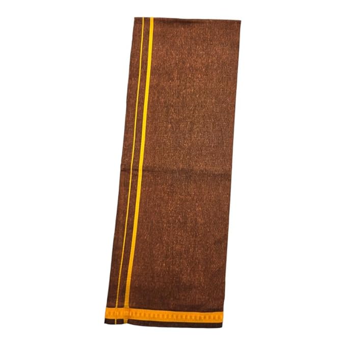 Men’s Poly Cotton Single Colour Casual Style Thalapathi Border Dhoti’s for Men’s/Fine Quality Single Dhoti’s for Men | Pooja Wear Dhoti