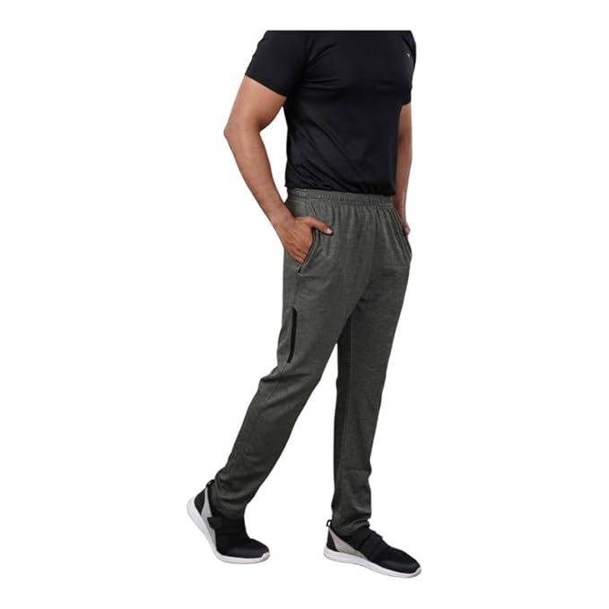 Melange Lower for Men | Regular Fit Cotton Blend Lower with 2 Side Pockets & One Side Zipper Pocket | Perfect for Running, Gym, and Comfortable Style