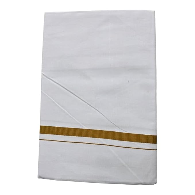 Pure Cotton White Dhoti With Colour Border for Men's | Dhoti for Pooja, Weddings and Other Festivel Occasions