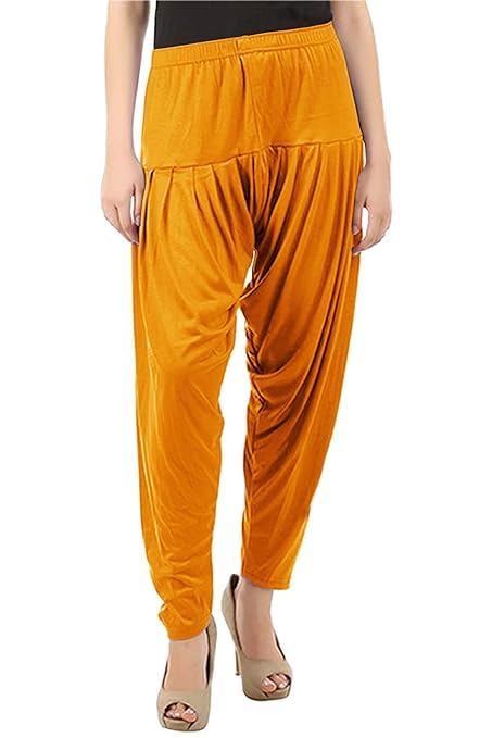 Women's Relaxed Fit Cotton Viscose Lycra Dhoti Patiyala Salwar Harem Bottoms Pants for Women's (PACK 1)