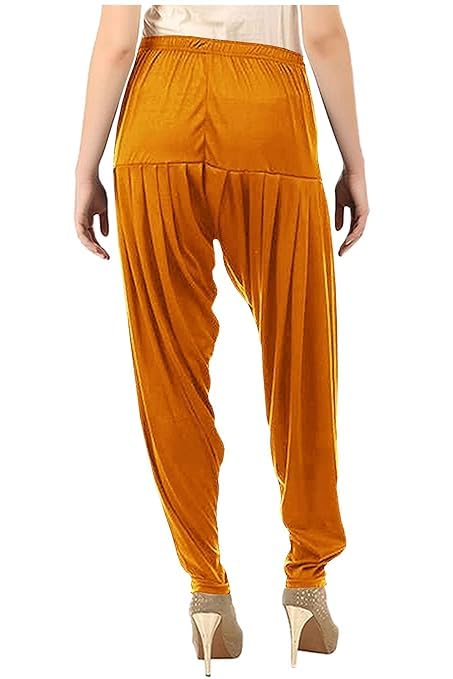 Women's Relaxed Fit Cotton Viscose Lycra Dhoti Patiyala Salwar Harem Bottoms Pants for Women's (PACK 1)