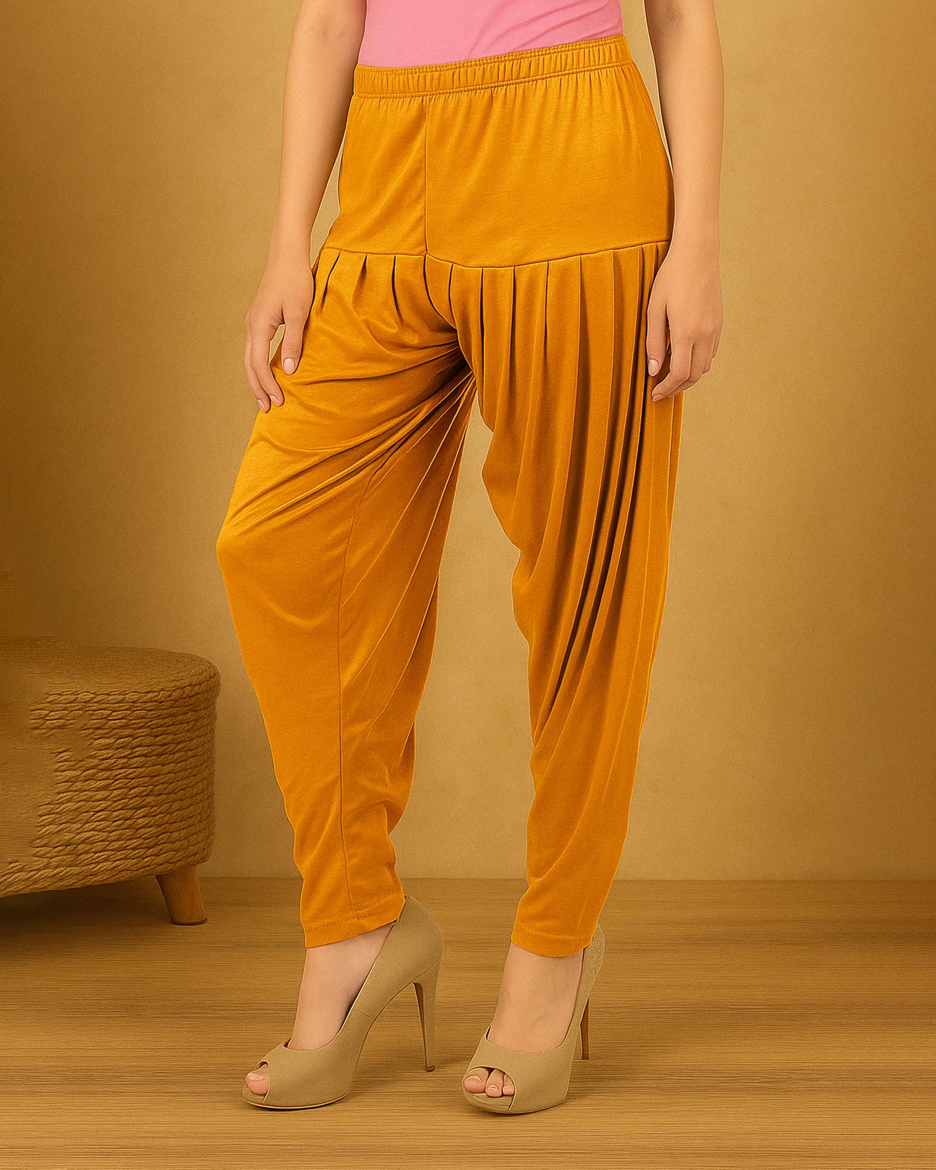 Women's and Girl's Cotton Rayon Regular Cotton Fit Patiyala Pants Rayon Solid Embroidered | Relaxed Bottom Pants | Random Colours (COMBO OF 2) (Copy)