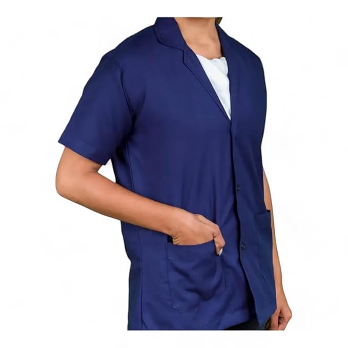 Cotton Unisex Casual Style Lab Coat For Chemistry Lab & Medical Students | Half Sleeves Lab Coat for All Professional Diagnostics, Technicians, Laboratory