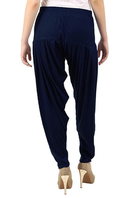 Women's Relaxed Fit Cotton Viscose Lycra Dhoti Patiyala Salwar Harem Bottoms Pants for Women's (PACK 1)