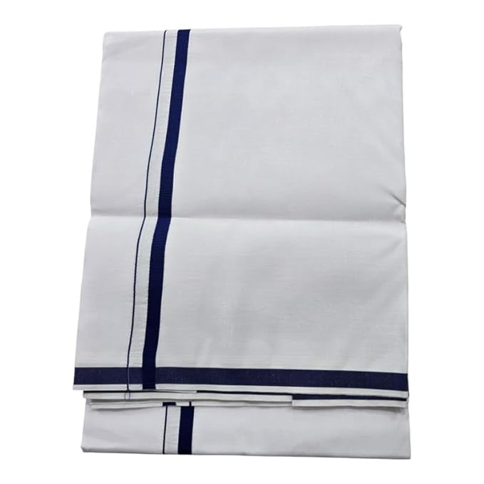 Pure Cotton White Dhoti With Colour Border for Men's | Dhoti for Pooja, Weddings and Other Festivel Occasions